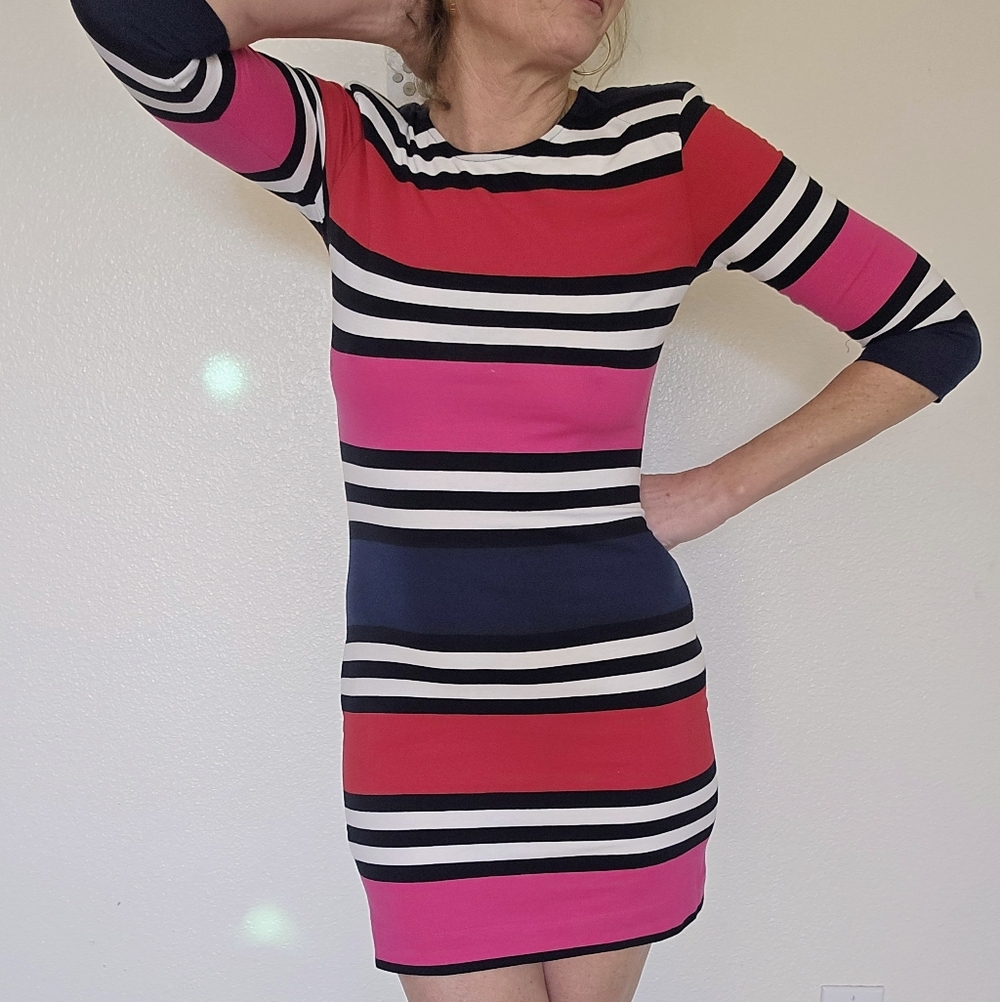 💝Stripe Colorblock Bodycon Dress - Picture 2 of 9